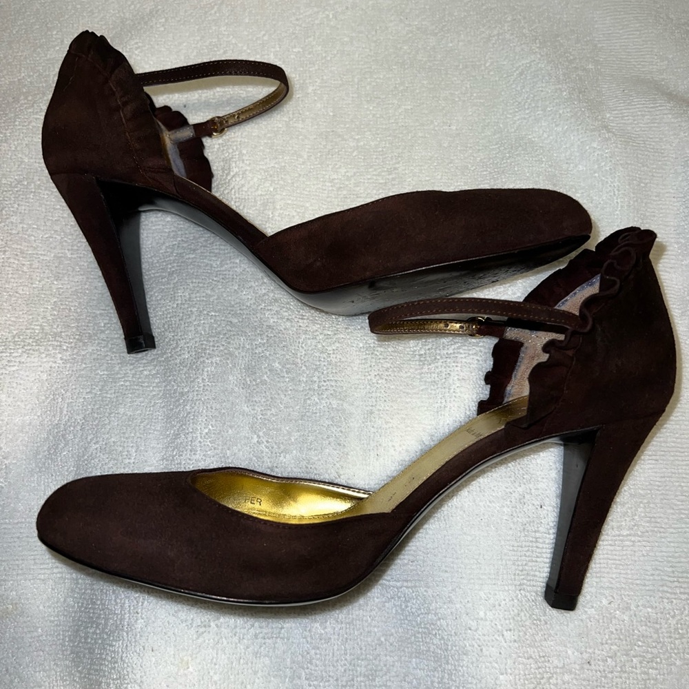 J.Crew Charlie Ruffle Brown Pump 8 - image 2